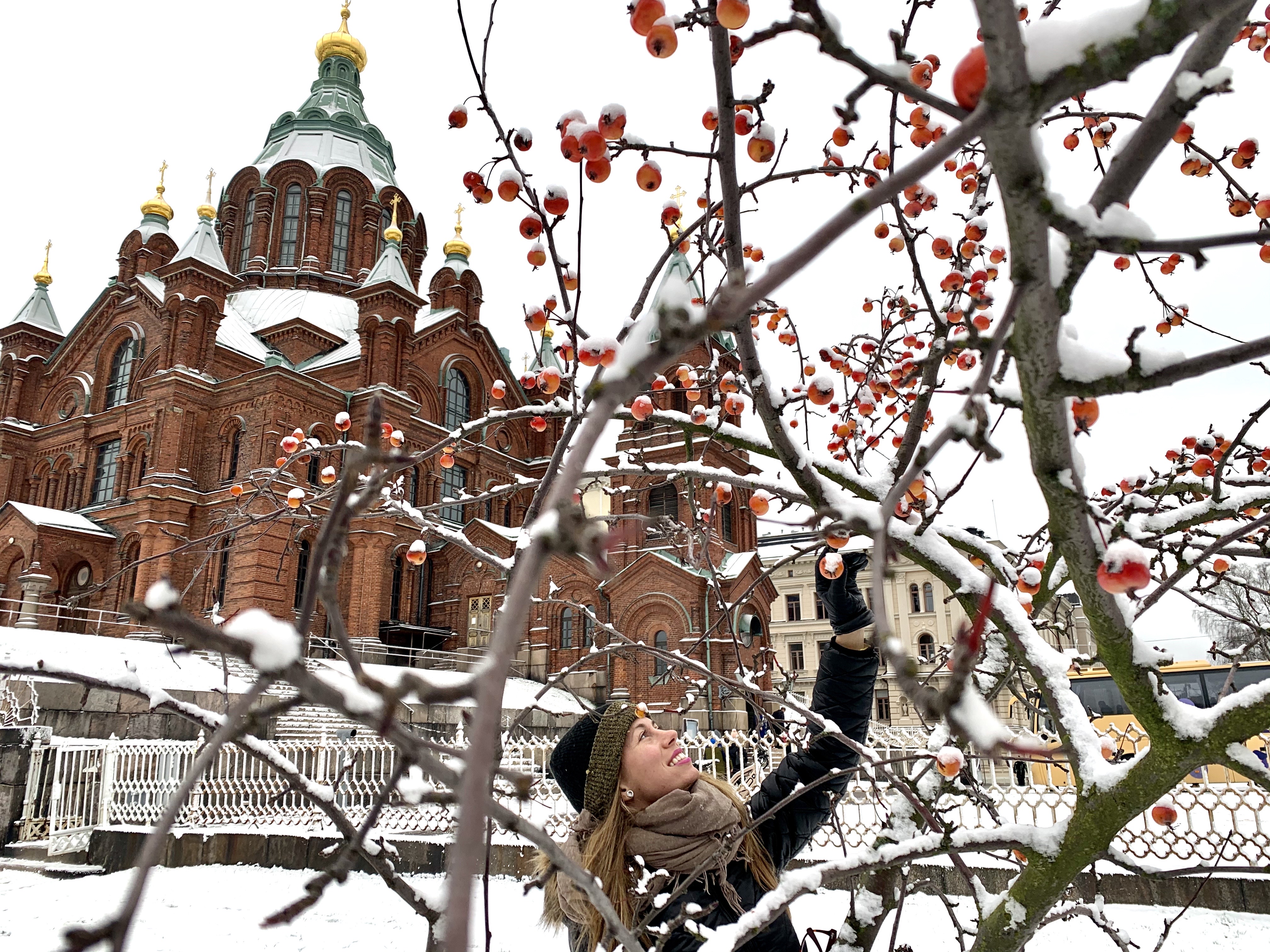 “The beautiful combination of nature and architecture in front of Uspenski Cathedral in Helsinki, Finland.”